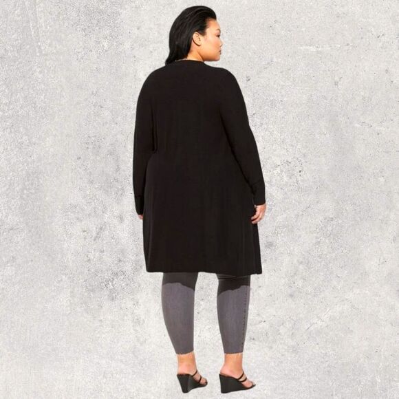 TORRID Slub Black Open Front Sweater Cardigan 1X - Picture 12 of 17